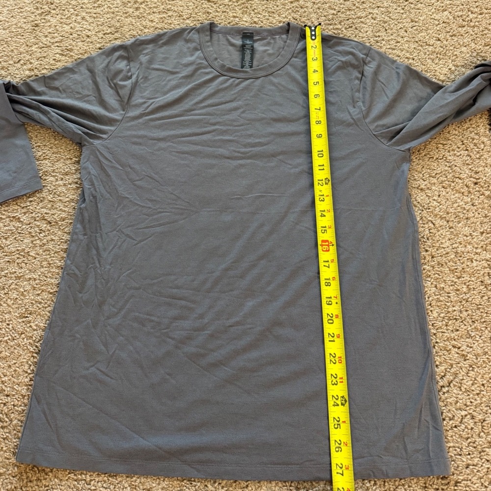 Lululemon 5 Year Basic Long Sleeve Shirt Gray Mens size Large Pima Cotton Blend - Picture 6 of 6